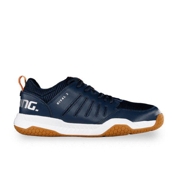Salming Unisex Rival 2 Indoor Court Shoe (Navy/Tangerine) - Size 7.5 UK