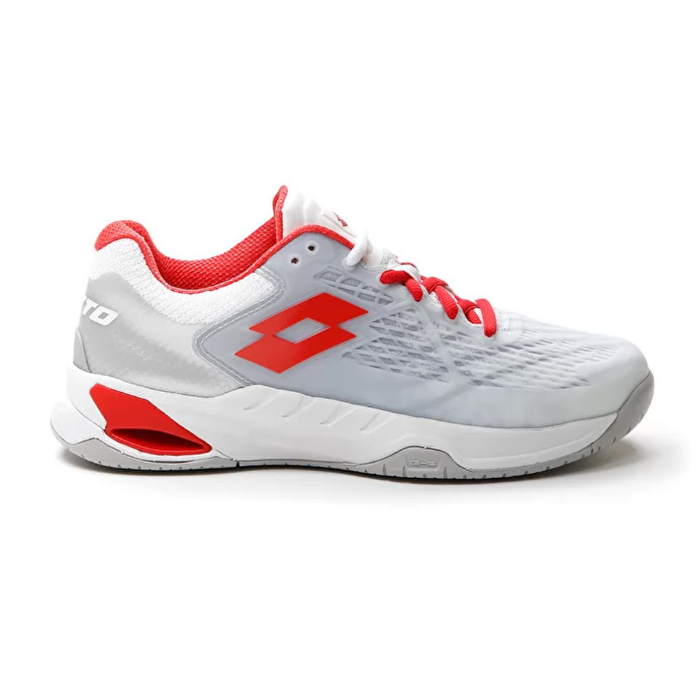 Lotto Womens Mirage 100 SPD Tennis Shoes (All White/Poppy Red) - Size 5.5 UK