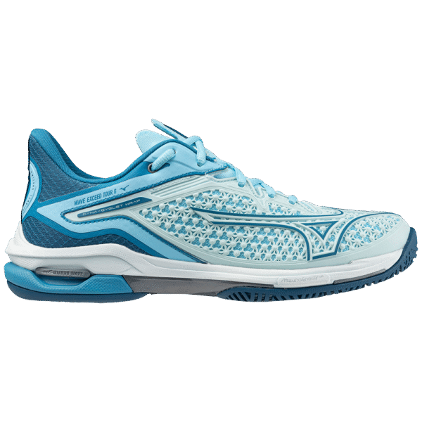 Mizuno Womens Wave Exceed Tour 6 All Court Shoe (Blue Glow/Saxony Blue/Moroccan Blue) - Size 5 UK