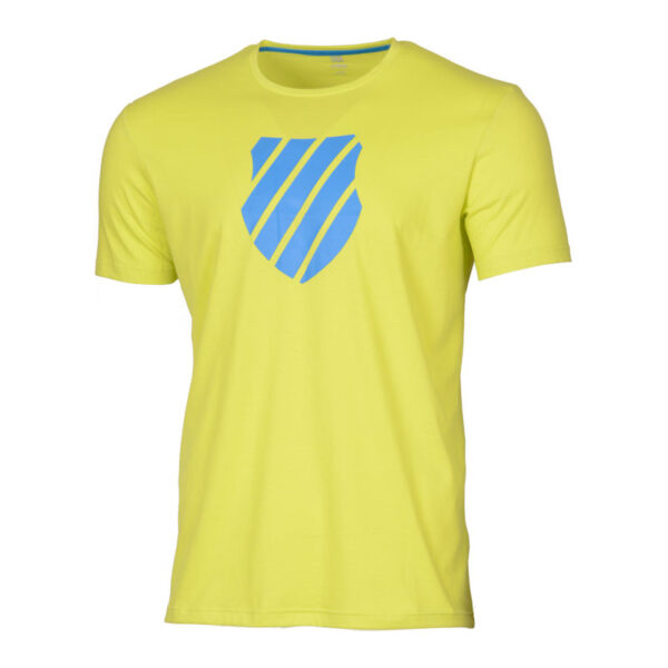 K-Swiss Mens Logo Tee - Size: Small | Colour: Neon Citron/Strong Blue