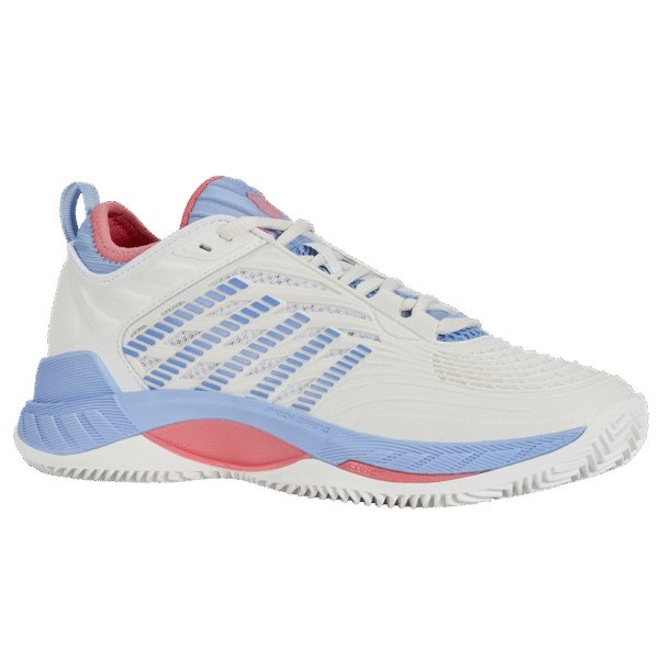 K-Swiss Womens Hypercourt Supreme 2 HB All Court Shoe (Bright White/Open Air/Strawberry Ice) - Size 5 UK