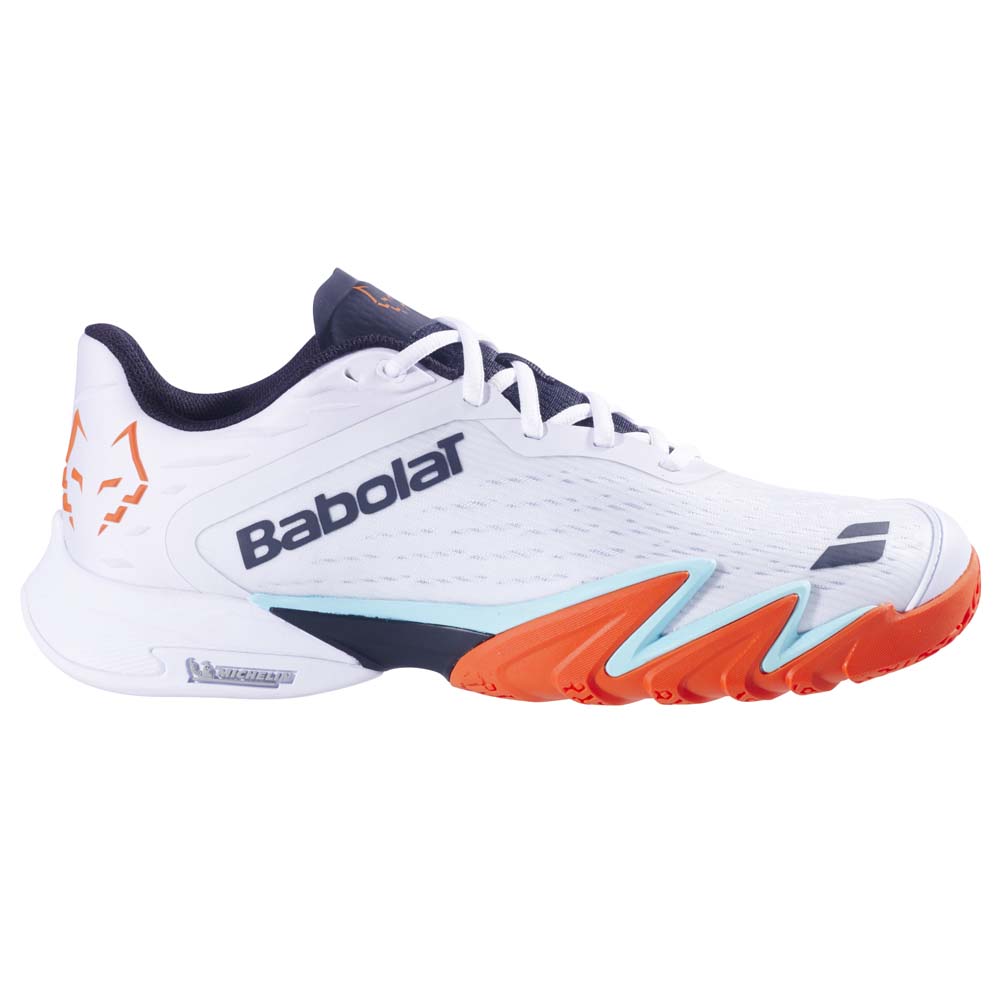 Babolat Mens Premura 3 Juan Lebron Padel Shoes (White/Orange) (2026)