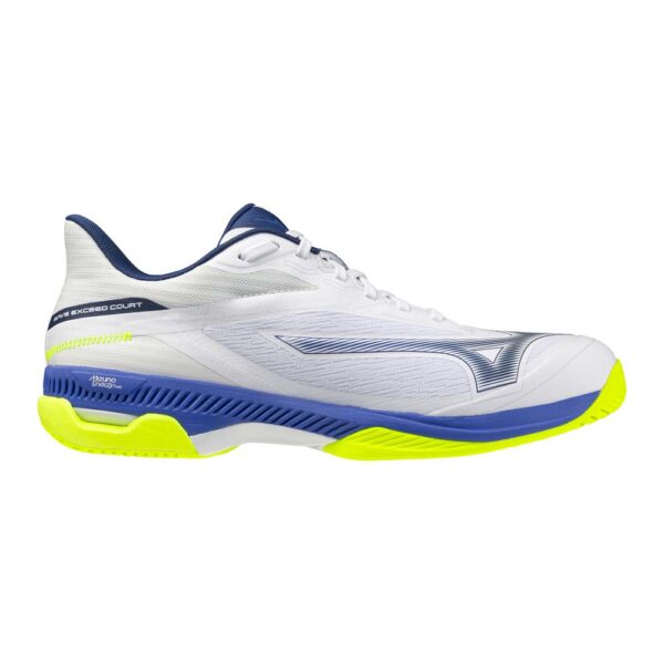 Mizuno Mens Wave Exceed Court All Court Shoes (White/Dazzling Blue/Lightning Yellow) 2026