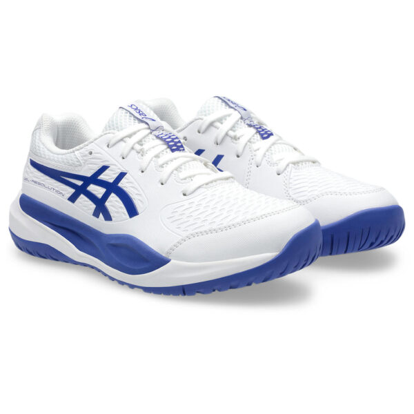 Asics Junior Gel-Resolution X GS All Court Shoe (White/Dark Cobalt) 2025  - Size: 4 UK