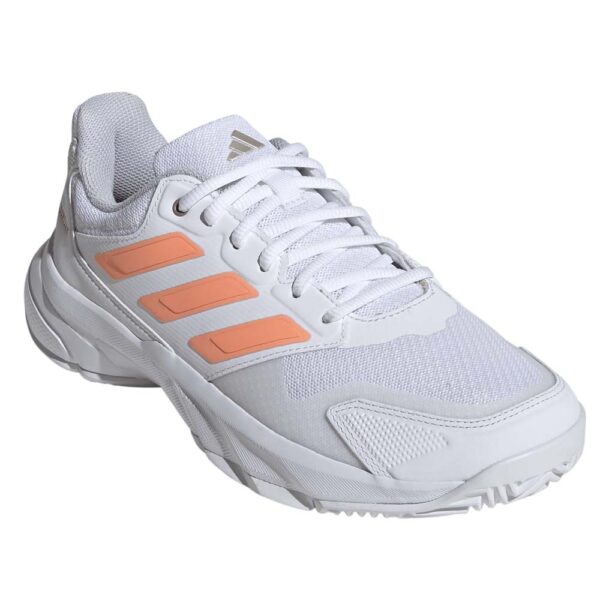 Adidas Womens CourtJam Control 3 All Court Shoe (ftwr white/beam orange/crystal white) 2026