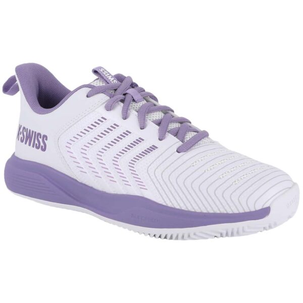 K-Swiss Womens Ultrashot Light All Court Shoes (White/Purple Haze/Neon Lavender) 2026