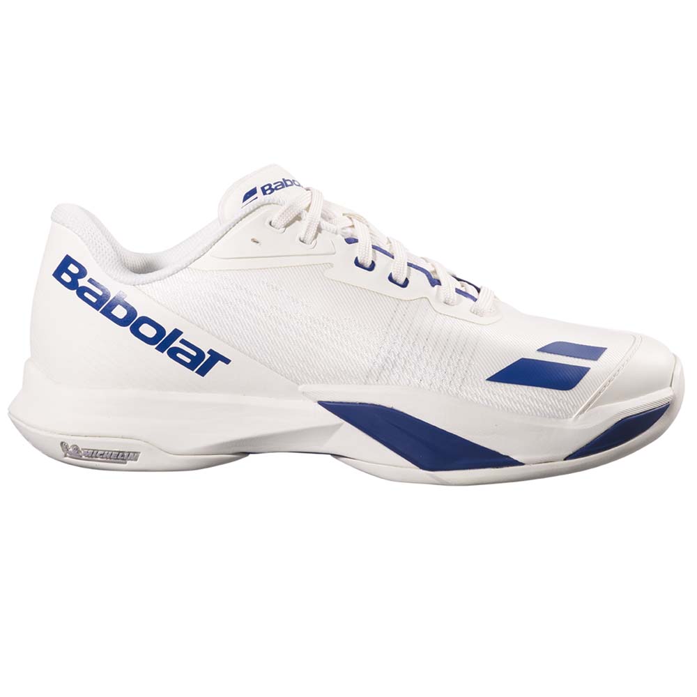 Babolat Mens Jet Mach 4 All Court Shoes (Cream/Dark Blue) 2026