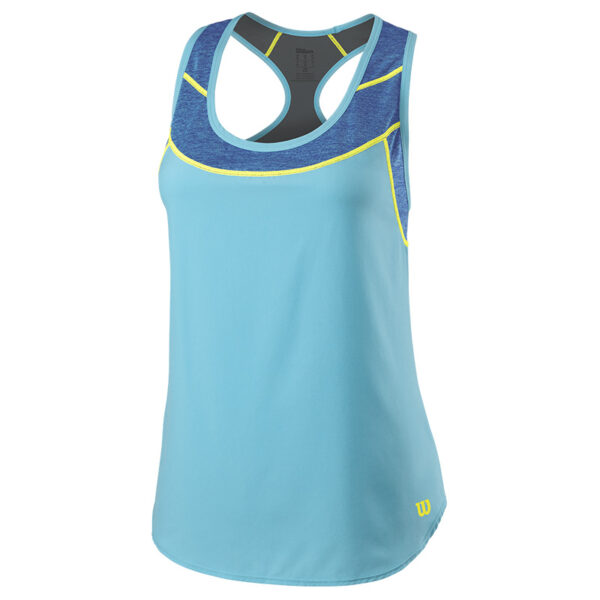 Wilson Womens  Urban Wolf II Hybrid Tank Top (Blue Atoll/Maz Blue) - Large
