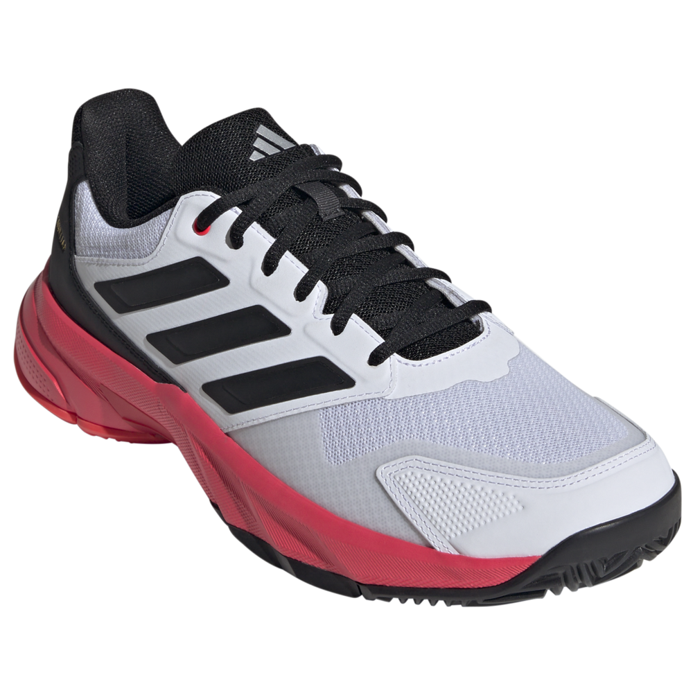 Adidas Mens CourtJam Control 3 All Court Shoes 2025 (White/Black/Red) - Size: 6.5 UK