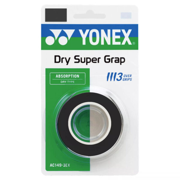 Yonex Dry Super Grap Overgrip 3 Pack - Black