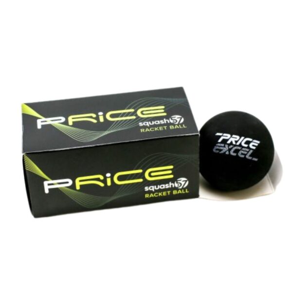 Price Excel Tournament Squash57/Racketball Ball (Box of 2) Black