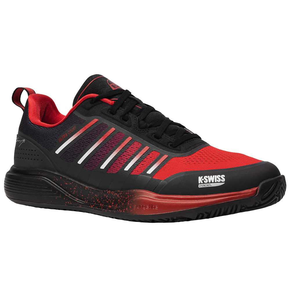 K-Swiss Mens Ultra Court Padel Shoes (Black/Anthracite/Sanyo Red) 2025 - Size: 8.5 UK