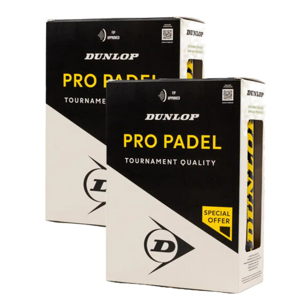 Dunlop Pro Padel Ball Twin Pack Dozen (2 boxes of 6 balls)