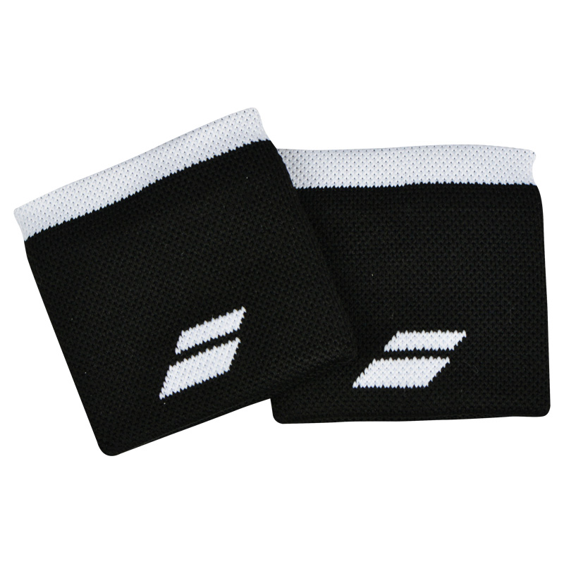Babolat Logo Wristband (2 Pack) (Black/White)