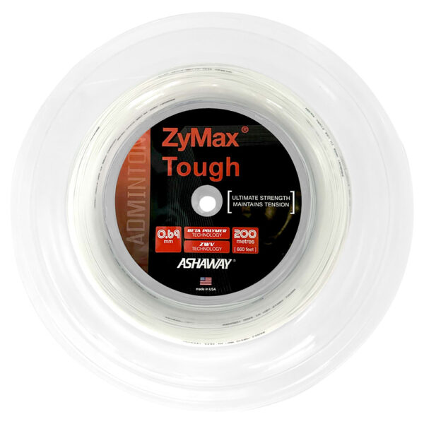 Ashaway Zymax Tough 200m Reel Badminton String (White)