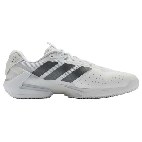 Adidas Mens Adizero Ubersonic 5 Grass Court Shoe (Cloud White/Silver Metallic) 2026