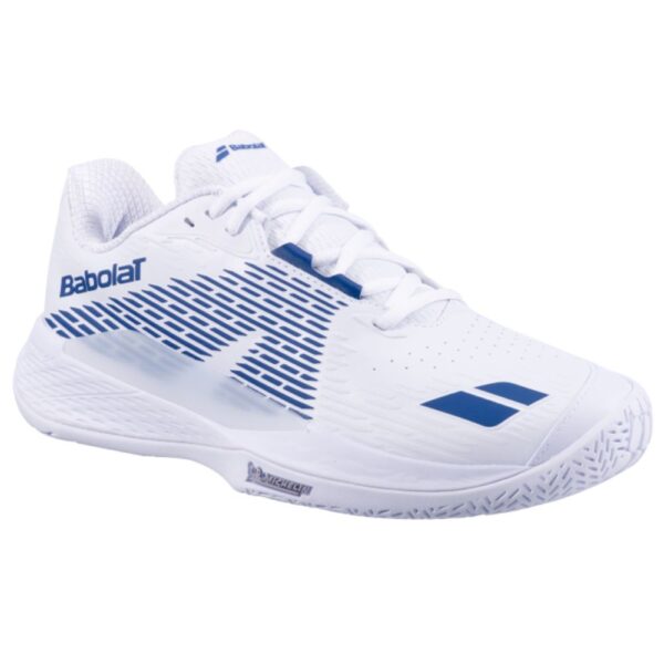 Babolat Mens Propulse Storm Wide All Court Tennis Shoes (White/Dark Blue) 2026
