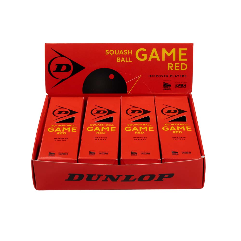 Dunlop Game Red Dot Squash Ball (4x3 Box)