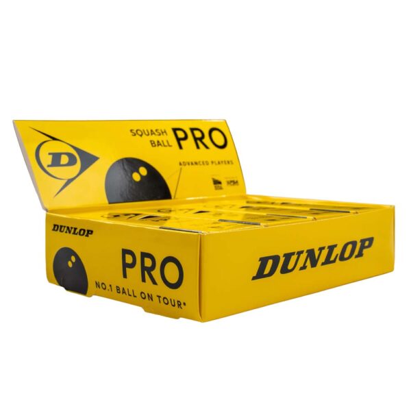 Dunlop Pro Double Yellow Dot Squash Ball (4x3 Box)