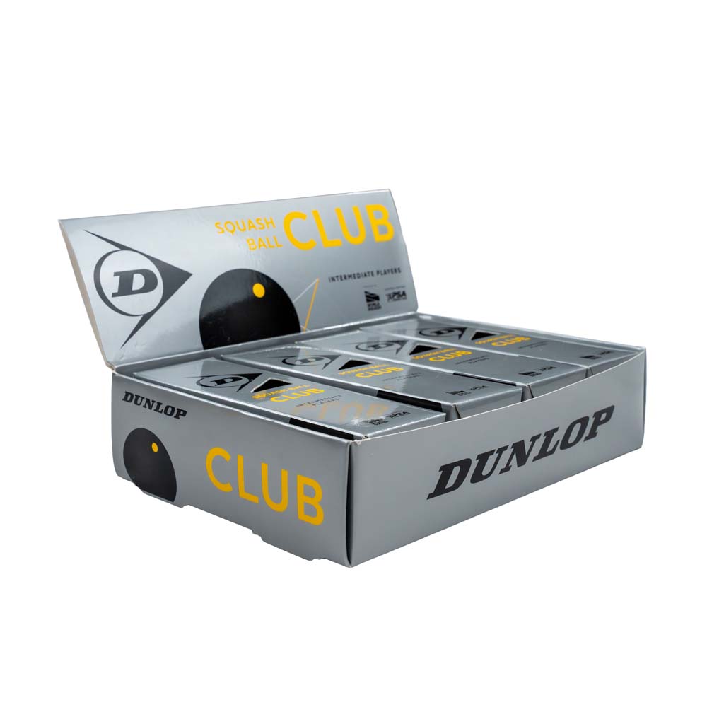 Dunlop Club Yellow Dot Squash Ball (4x3 Box)