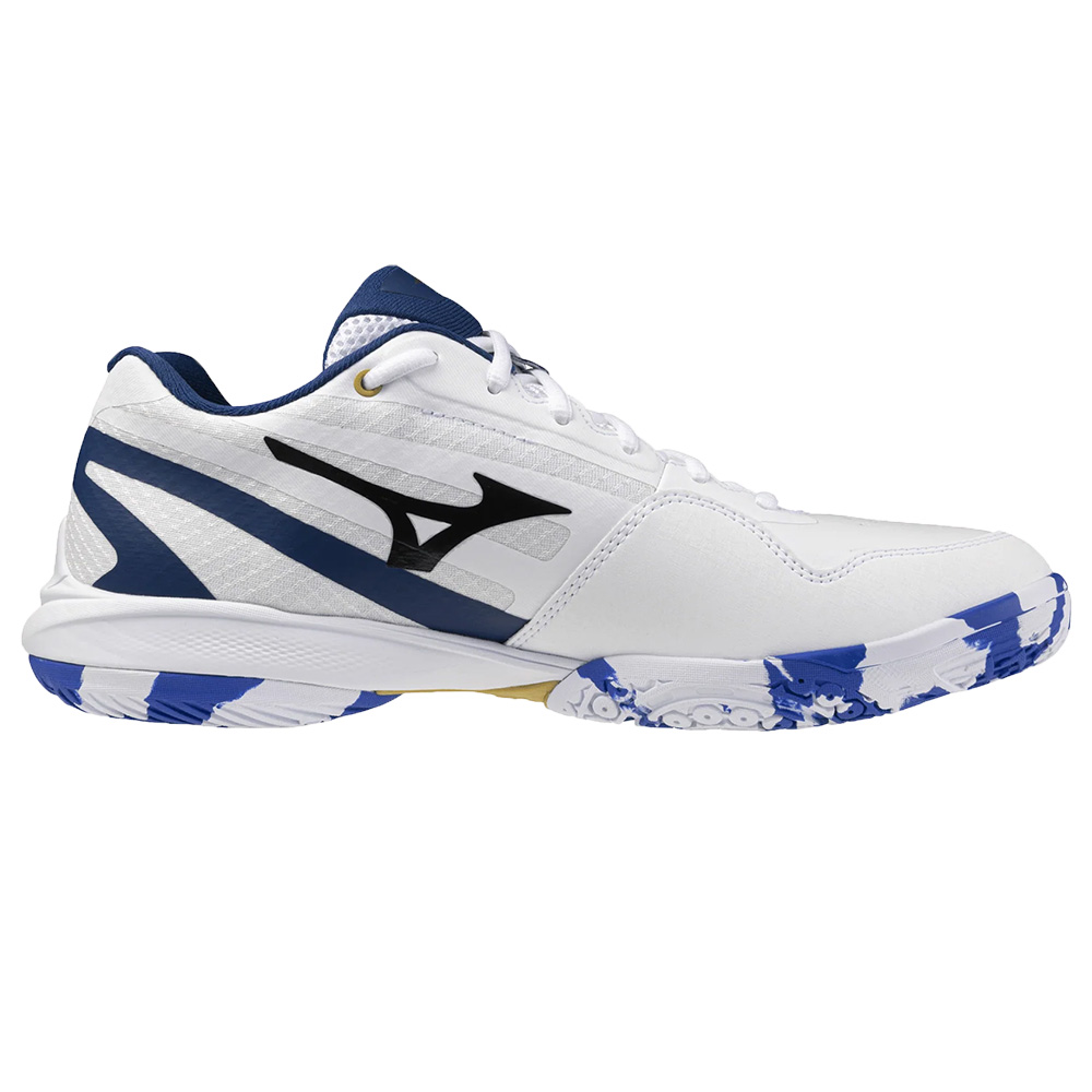 Mizuno Unisex Wave Claw 4 Indoor Shoe (White/Dazzling Blue/Stargazer) 2026