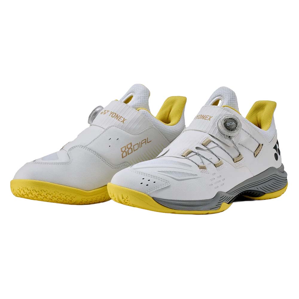 Yonex Unisex Power Cushion 88 Dial Indoor Shoes (White/Yellow) 2026