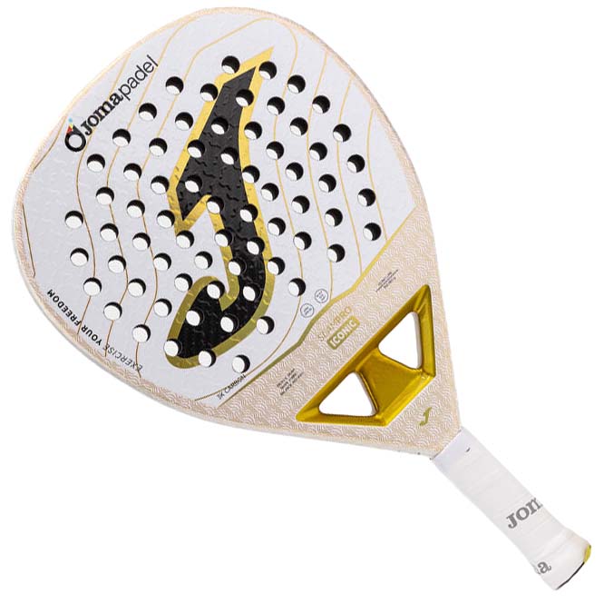 Joma Slam Pro Iconic Padel Racket 2026 (White/Gold)